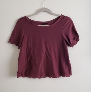 Topshop maroon shirt